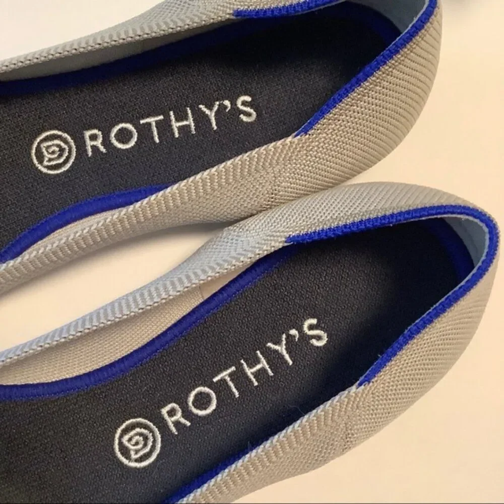 Rothy’s The Point Flax Gray Flats Sz 12